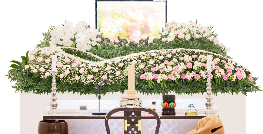 坂出市での葬儀・家族葬の祭壇イメージ画像